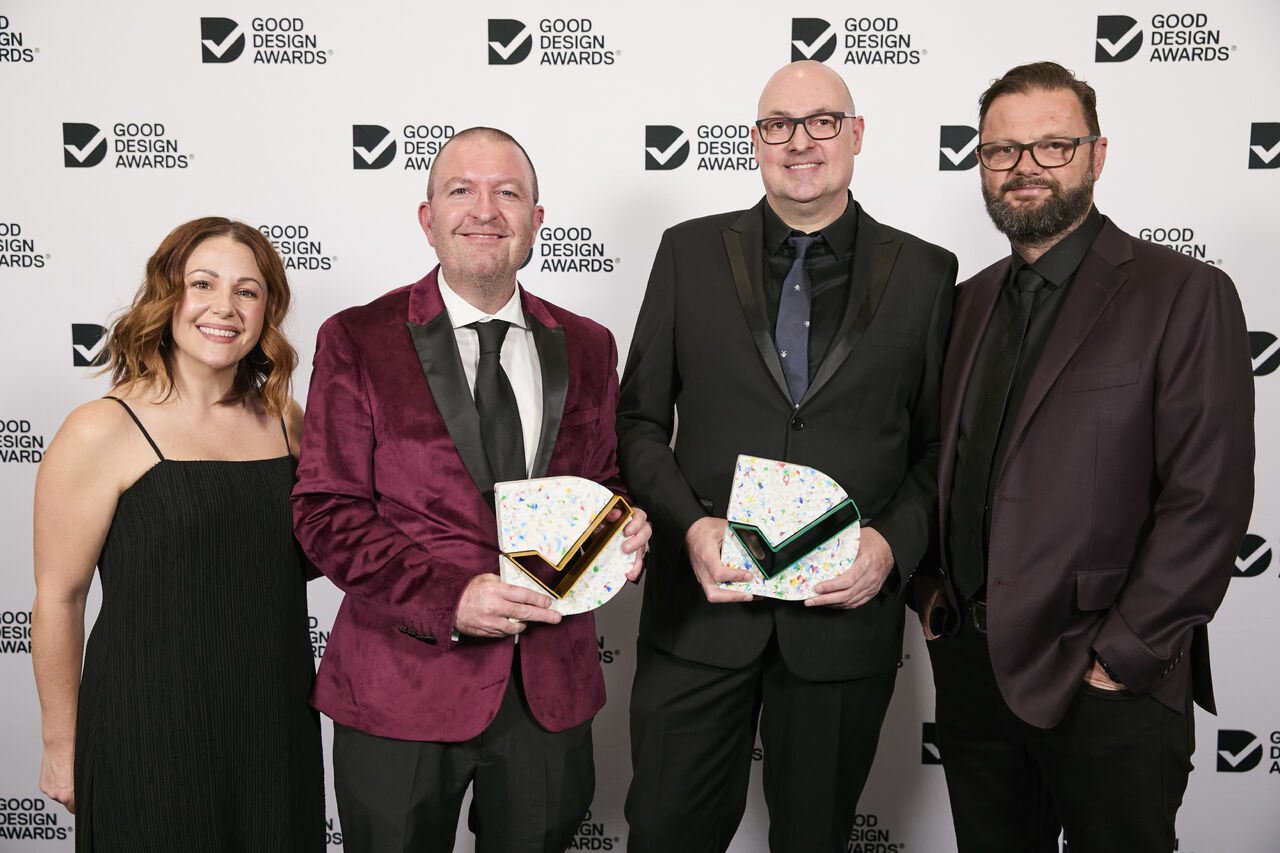 Kat Coppins, Alan James, Brad Smith and Haydn Johnston at the Good Design Awards 2024